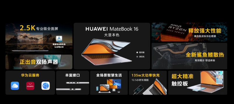 华为Matebook16笔记本发布：加持AMD锐龙