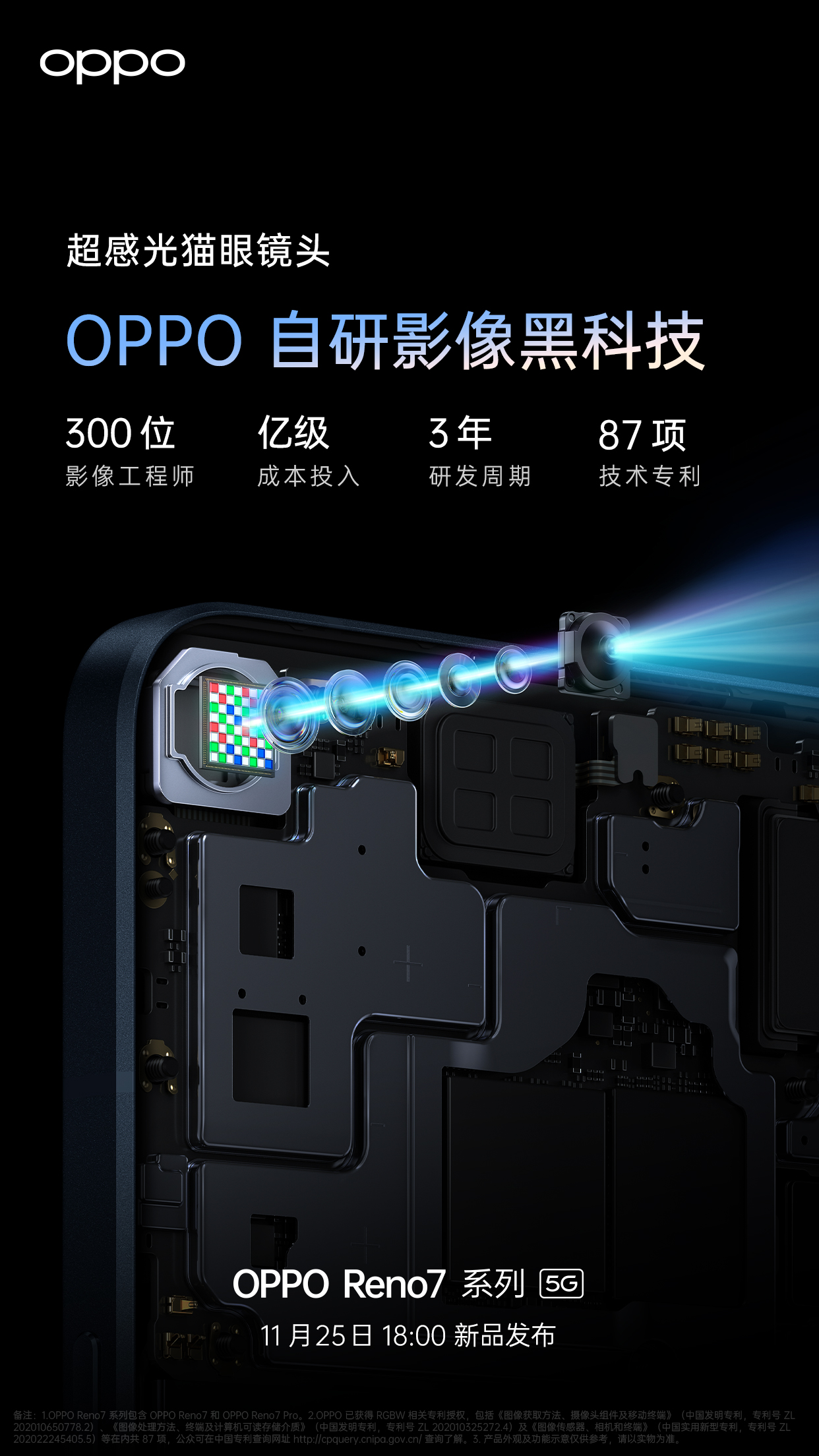 全球首发IMX709，OPPO  Reno7前摄感光能力大幅提升