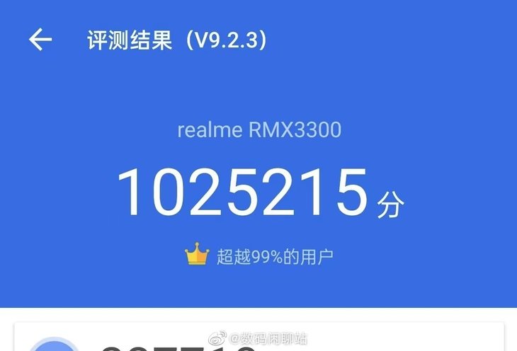 首款骁龙8 Gen 1手机跑分曝光：102.5万！