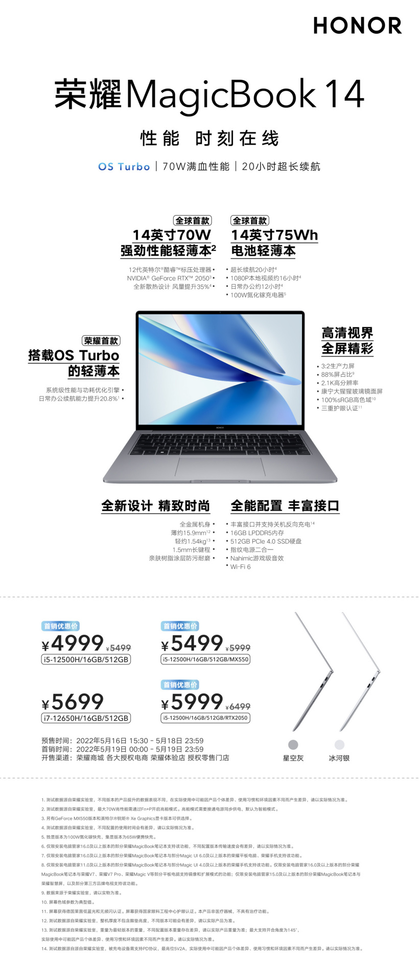 榮耀MagicBook 14正式發布，首發價4999元起