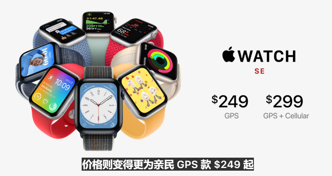 Apple Watch SE 第二代发布，售价249美元