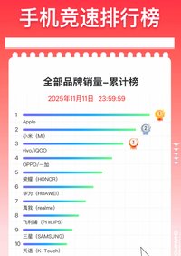 双十一手机销量出炉：苹果稳坐多项冠军，小米位列第二