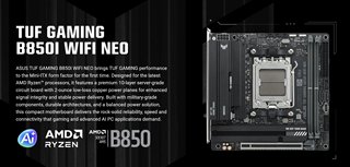 华硕推出TUF Gaming B850I WiFi Neo，系列首款ITX主板