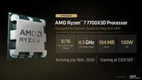 AMD发布锐龙7 7700X3D
