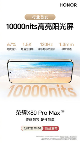 荣耀X80 Pro Max国产万尼特突破
