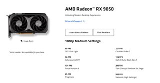AMD Radeon RX 9050显卡正式发布， RDNA 4入门产品线补齐