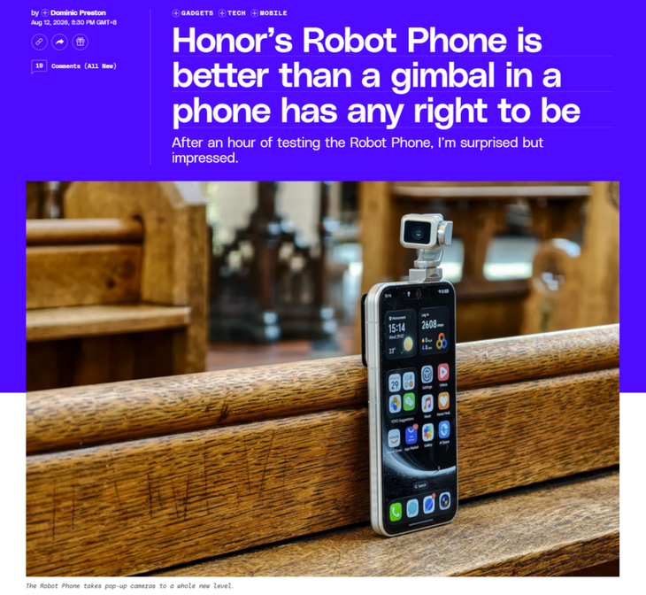 全球媒体集体围观！荣耀Robot Phone火到海外，外媒：这是移动影像的未来