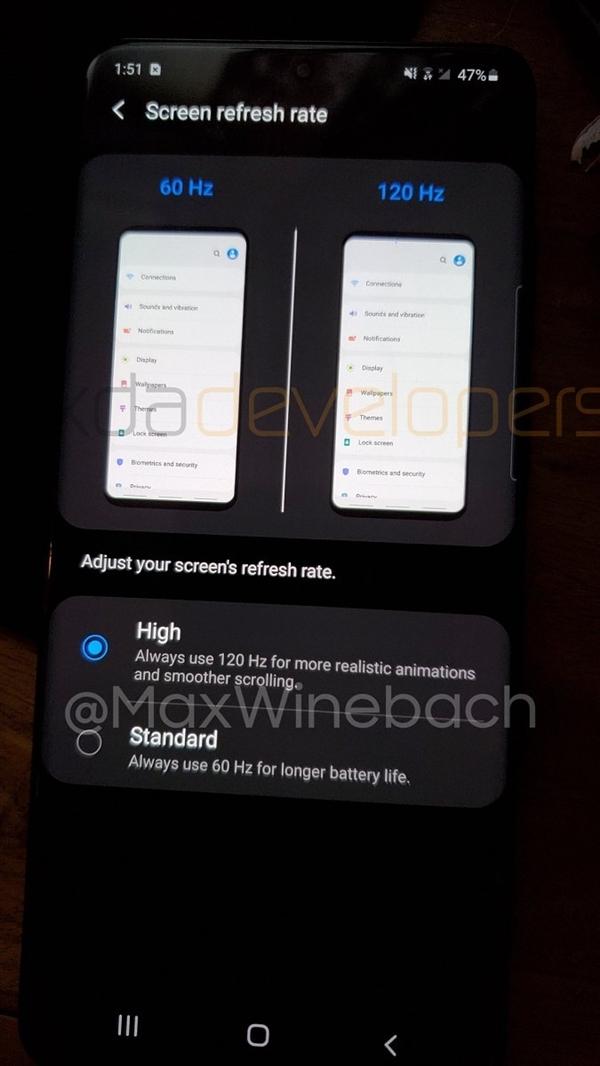 外媒XDA爆料：三星GalaxyS20+真机上手，2K屏+120Hz+12G