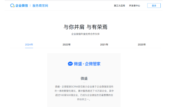 2024年企业微信年度优秀合作伙伴-微盛·企微管家