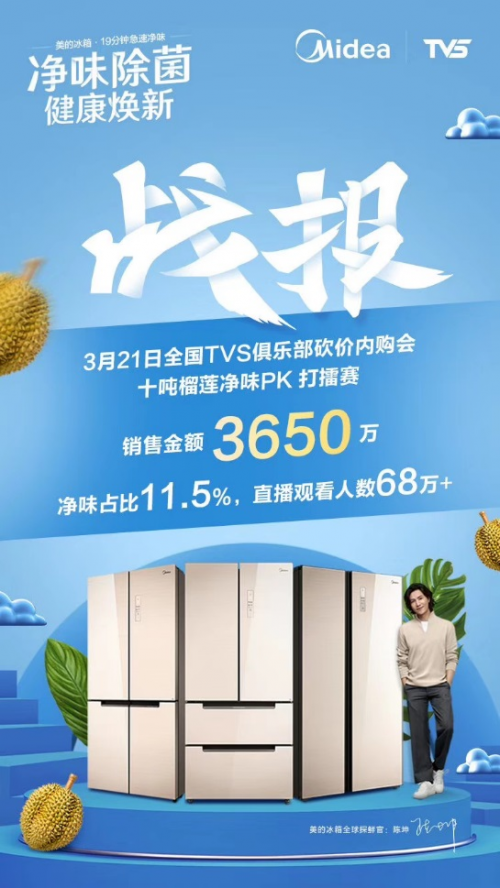 创新直播新模式！美的净味冰箱除菌净味黑科技吸引60万观众在线围观