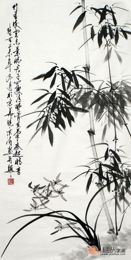 水墨竹子画作品欣赏清雅动人的墨竹国画欣赏