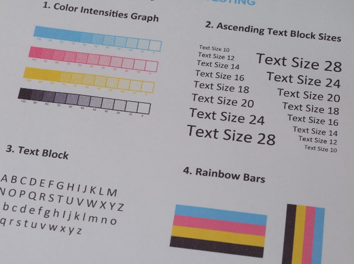 六色打印机测试页图片